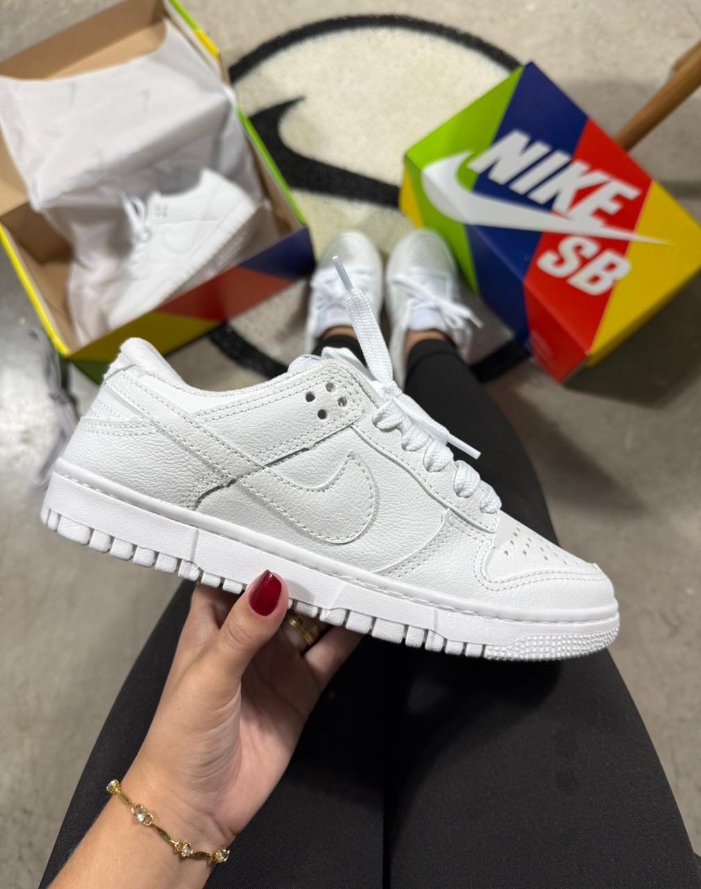 Tênis Unissex Dunk Low Branco Premium