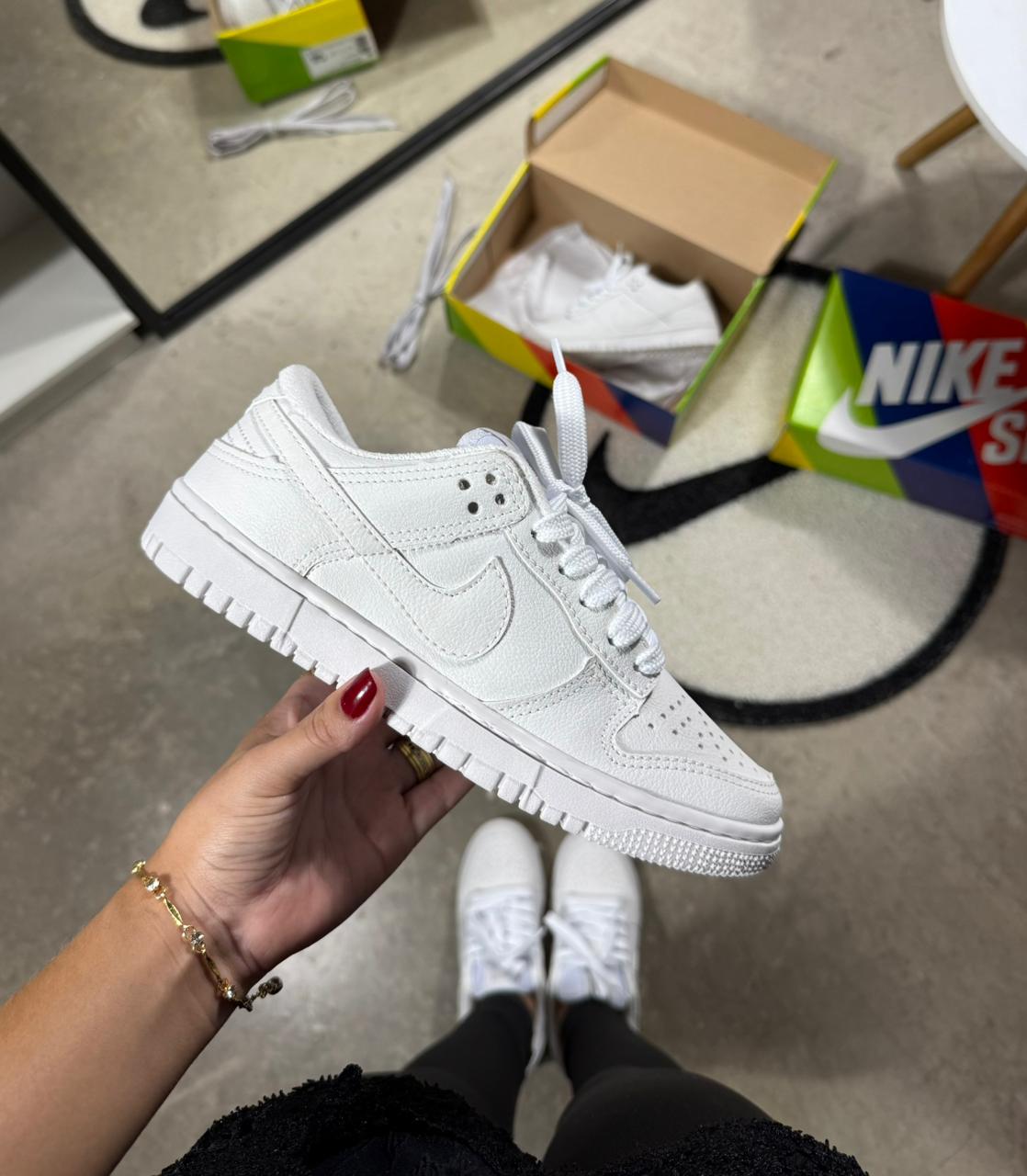 Tênis Unissex Dunk Low Branco Premium